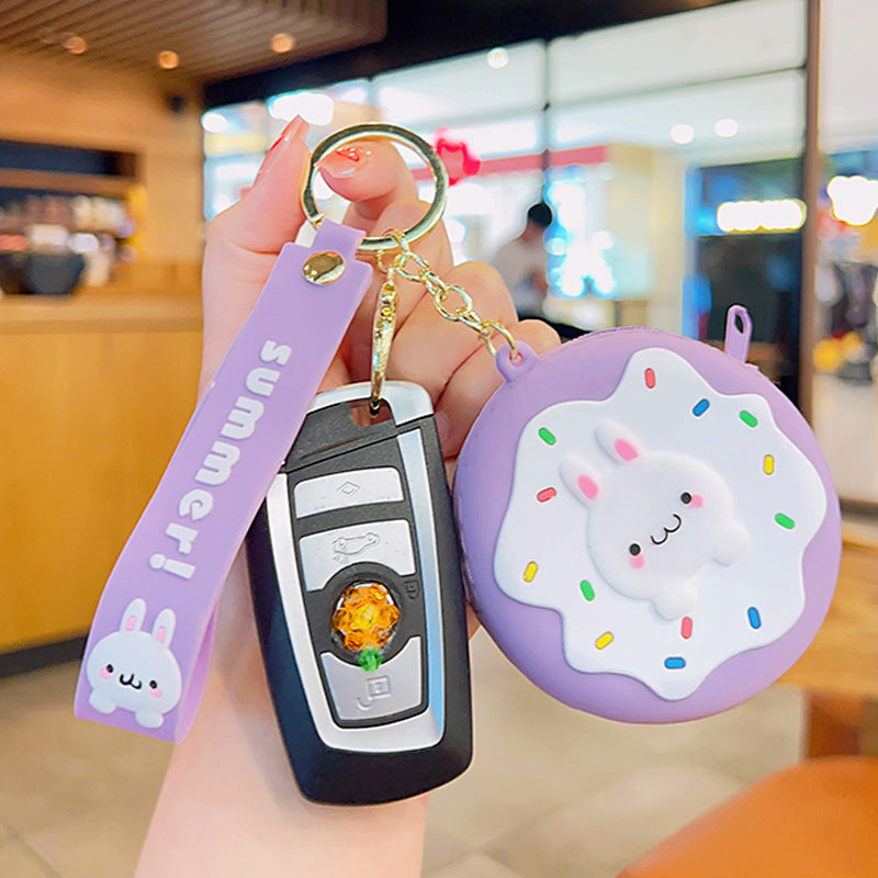 Wholesale Donut Silicone Coin Purse Keychain